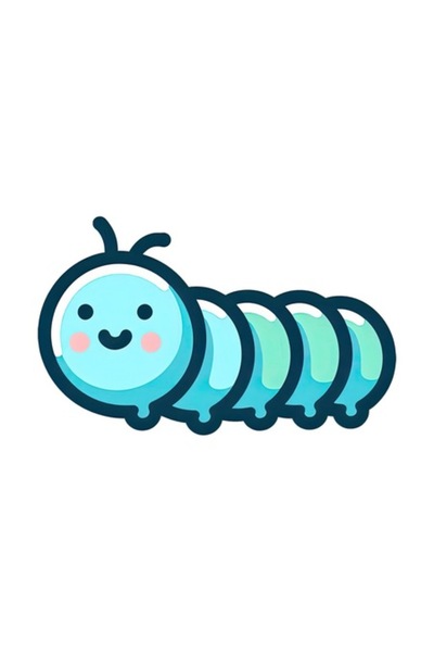 OEM Διακοσμητικό αυτοκόλλητο, κάμπια, μπλε