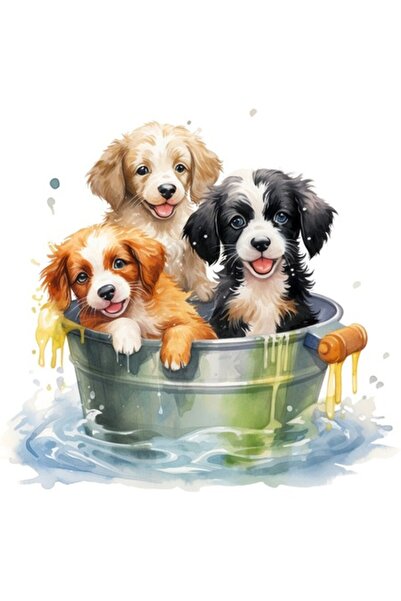 OEM Διακοσμητικό Αυτοκόλλητο, Κουτάβια, Καφέ