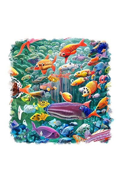 OEM Διακοσμητικό αυτοκόλλητο, Ψάρι, Πολύχρωμο, 55 εκ.