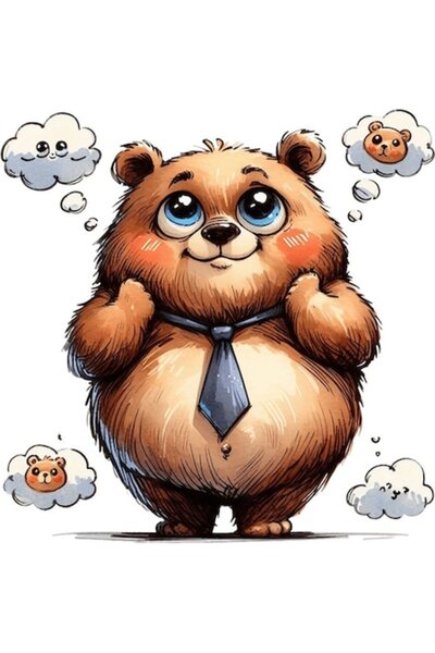 OEM Autocolant decorativ, Ursuleț, Maro