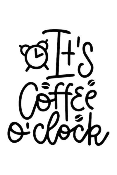 OEM Decorative Sticker, Coffee Clock, Black, 68 cm