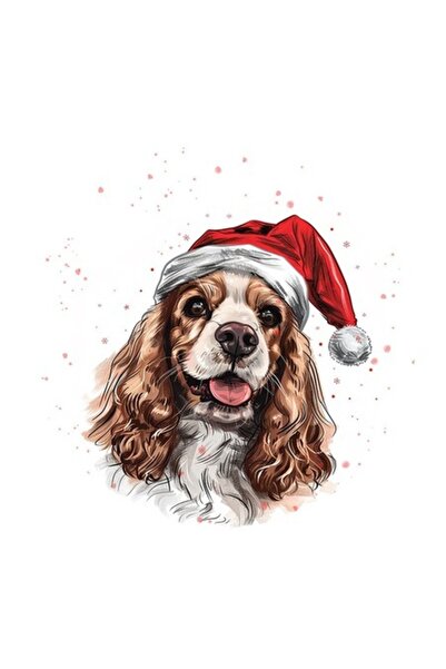 OEM Διακοσμητικό αυτοκόλλητο, Χριστούγεννα, Κόσερ Σπάνιελ, Πολύχρωμο