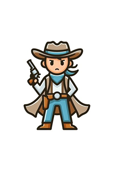 OEM Διακοσμητικό αυτοκόλλητο, Cowboy, Πολύχρωμο