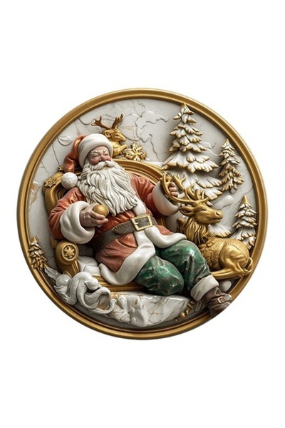 OEM Διακοσμητικό αυτοκόλλητο, Χριστούγεννα, Άγιος Βασίλης, Πολύχρωμο