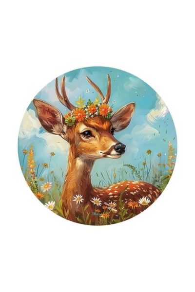 OEM Διακοσμητικό αυτοκόλλητο, ελάφι, καφέ