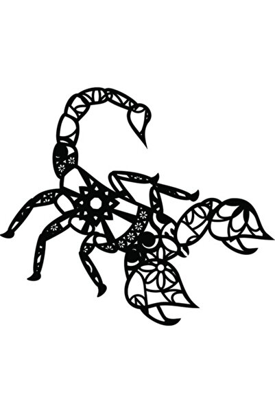 OEM Διακοσμητικό αυτοκόλλητο, Μάνταλα, Σκορπιός, Μαύρο, 69 εκ.