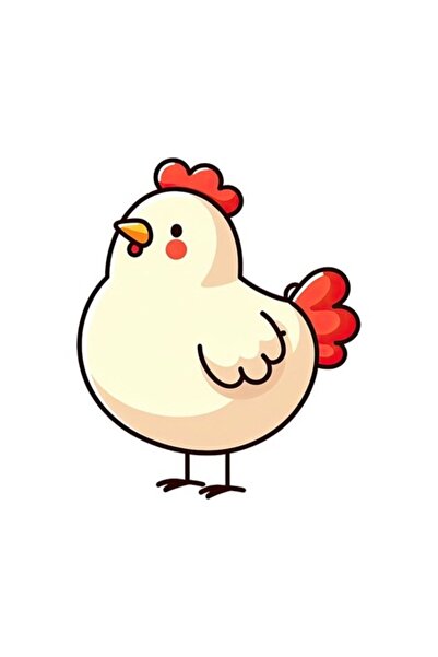 OEM Decorative Sticker, Hen, Cream