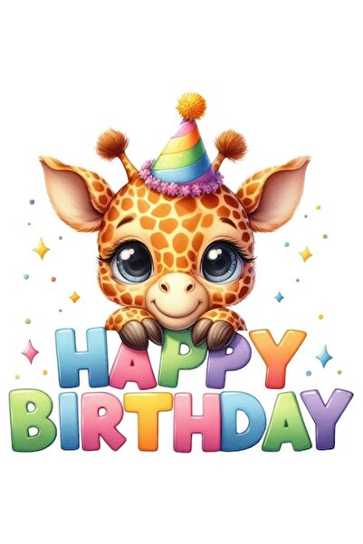 OEM Autocolant La mulți ani, Girafă