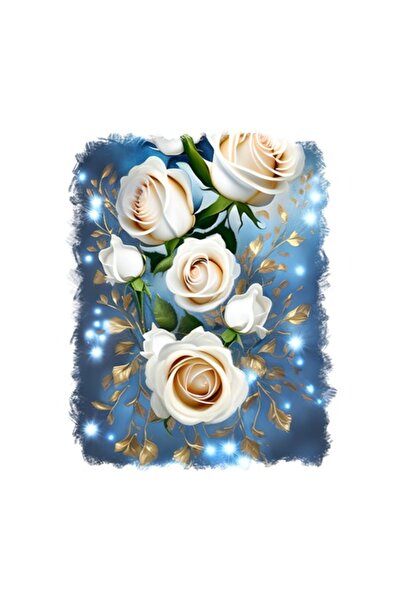 OEM Διακοσμητικό αυτοκόλλητο, τριαντάφυλλα, λευκό, 70 εκ.