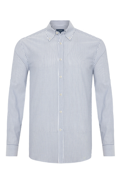 Germirli Testa Sartoriale Lacivert Çizgili Exclusive Düğmeli Yaka Tailor Fit ...