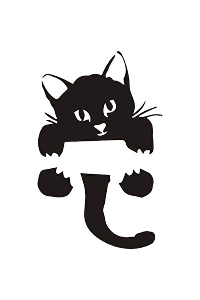 OEM Set of 6 Cat Stickers, PVC, for Switch, Black