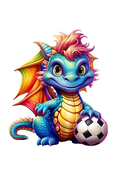 OEM Декоративен стикер, Футболен дракон, 70 см