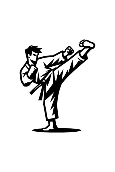 OEM Διακοσμητικό αυτοκόλλητο, καράτε, μαύρο