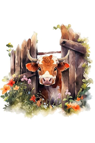 OEM Διακοσμητικό αυτοκόλλητο, αγελάδα, καφέ