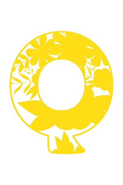 OEM Decorative Sticker, Letter Q, Yellow, 70 cm