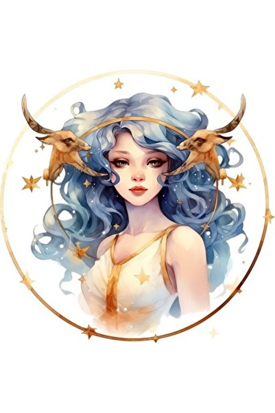 OEM Autocolant decorativ, Zodia Capricorn, Albastru