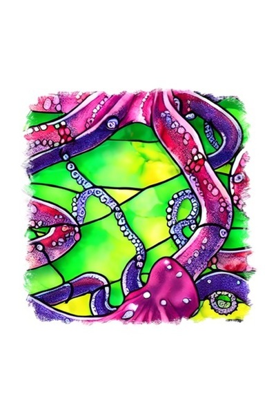 OEM Autocolant decorativ, tentacule, roz, 55 cm