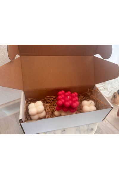 Roots Set Cadou 3 Lumânări Bubble Sfera Handmade - cutie cadou