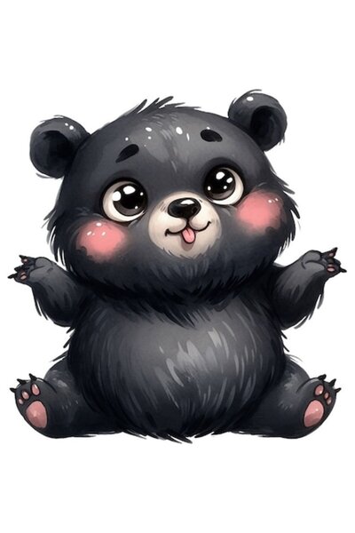 OEM Διακοσμητικό αυτοκόλλητο, Αρκούδα, Μαύρο