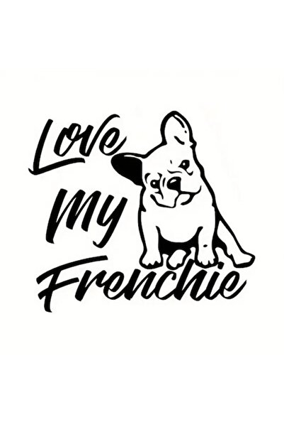 OEM Αυτοκόλλητο "Love My Frenchie" με γαλλικό μπουλντόγκ