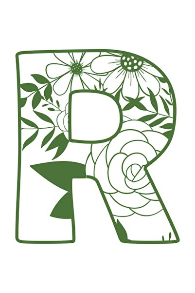 OEM Decorative Sticker, Letter R, Green, 70 cm