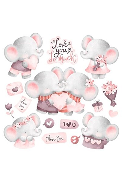 OEM Autocolant decorativ, Elefanți iubitori