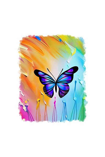 OEM Decorative Sticker, Butterfly, Blue, 70 cm