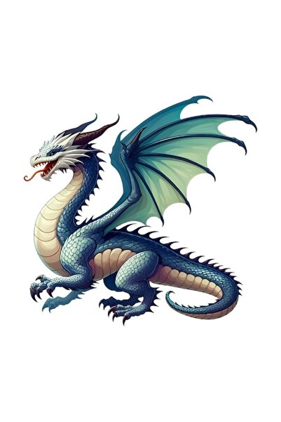 OEM Διακοσμητικό αυτοκόλλητο, Δράκος, Μπλε