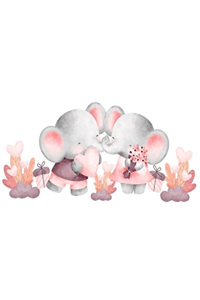 OEM Autocolant decorativ, Elefanți iubitori