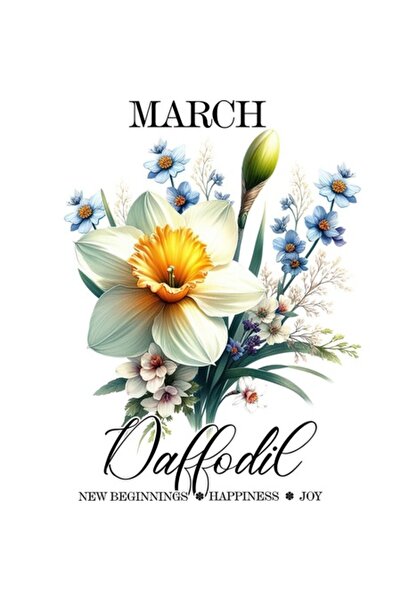 OEM Autocolant decorativ, Narcisă din martie, multicolor