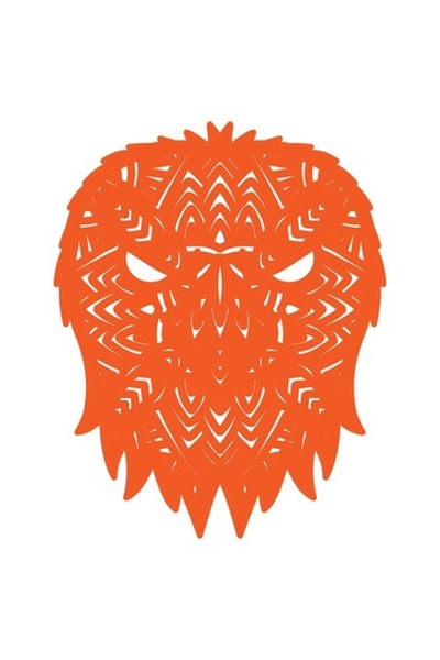 OEM Decorative Sticker, Mandala, Bird, Orange, 60 cm