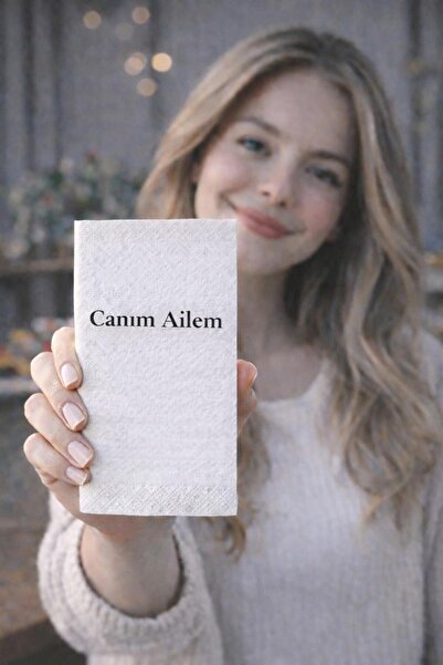 Palo Santo (1 ADET) CANIM AİLEM Desenli Baskılı Peçete Hediyelik Sunum Sofra ...