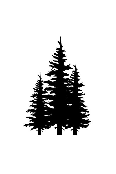 OEM Διακοσμητικό αυτοκόλλητο, χριστουγεννιάτικα δέντρα, μαύρο