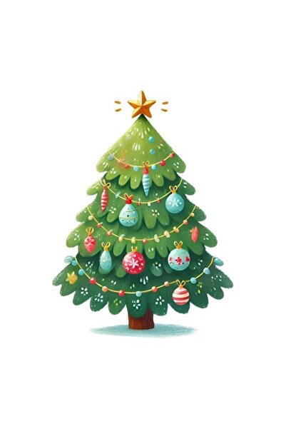 OEM Autocolant decorativ, Crăciun, Brad, Verde