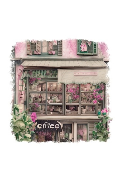 OEM Autocolant decorativ, Cafenea, Roz, 55 cm