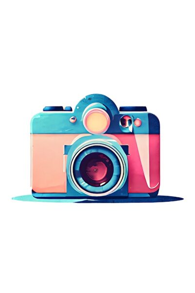 OEM Διακοσμητικό αυτοκόλλητο, φωτογραφική μηχανή, τιρκουάζ, 60 εκ.