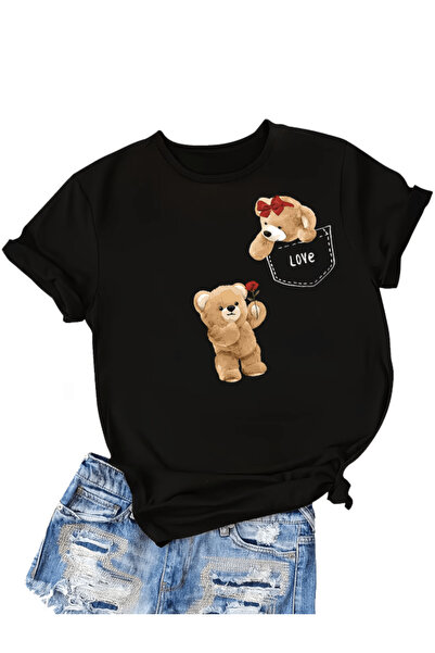 gencerco Μπλουζάκι Premium Oversize με στάμπα χαριτωμένου αρκουδάκι με σχέδιο...