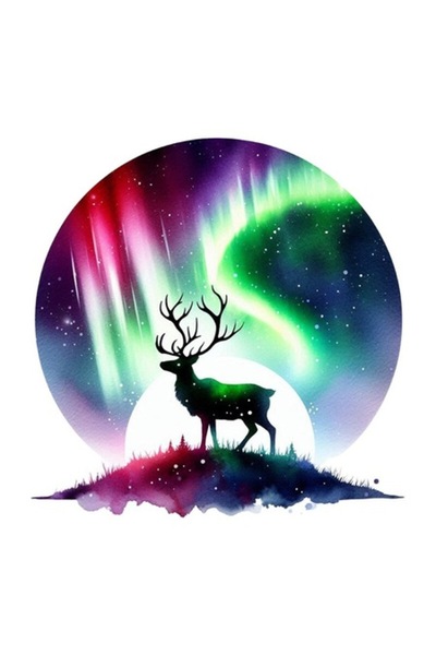 OEM Autocolant decorativ, Aurora Borealis, Cerb, Multicolor