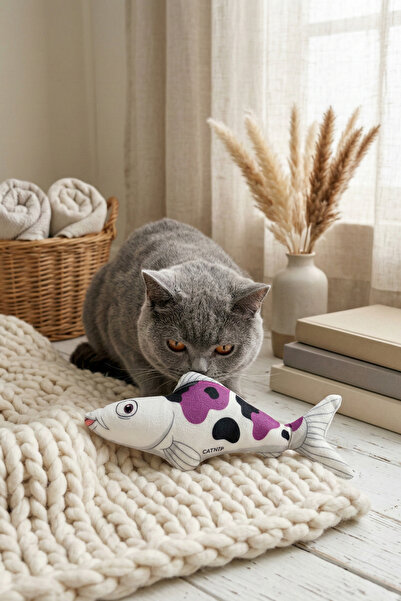 Mivra Pets Koi Balığı Figürlü Kedi Oyuncağı 23 cm Isırma ve Tırmalama Yastığı