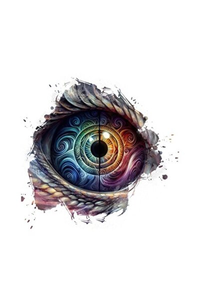 OEM Διακοσμητικό αυτοκόλλητο, Μάτια Δράκου, Πολύχρωμο