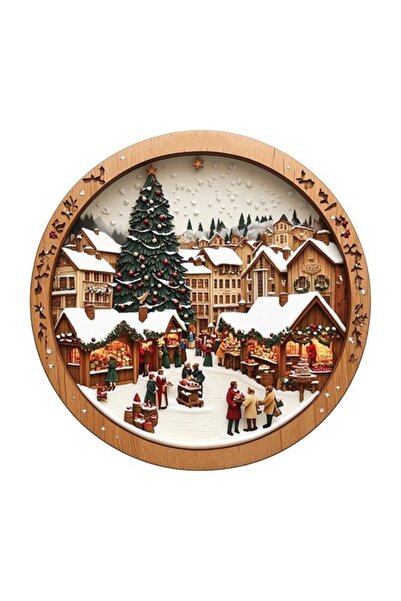 OEM Autocolant decorativ, Crăciun, Piață, Maro