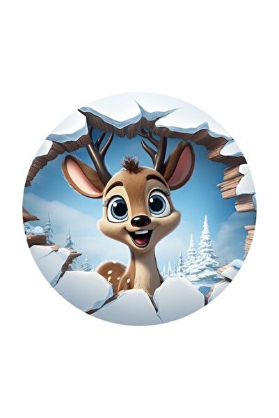 OEM Διακοσμητικό αυτοκόλλητο, Χριστούγεννα, Ελάφι, Πολύχρωμο