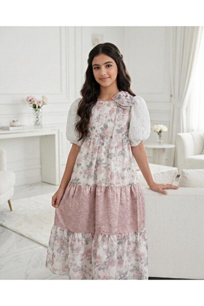 alqarat فستان "روزيت" الفاخر ذو الطبقات الزهرية