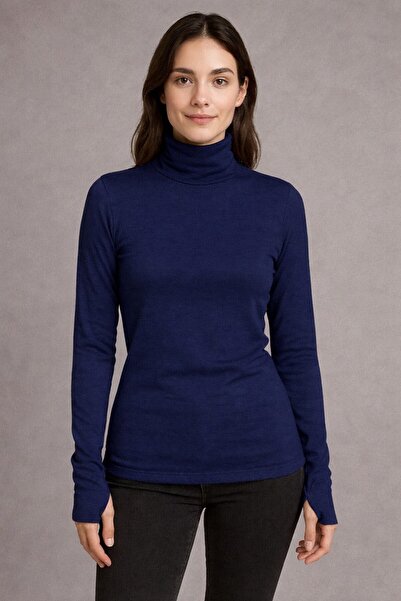 ALDAIYR Round Neck Women's Long Sleeve Stretch Fabric Bodysuit with Toes