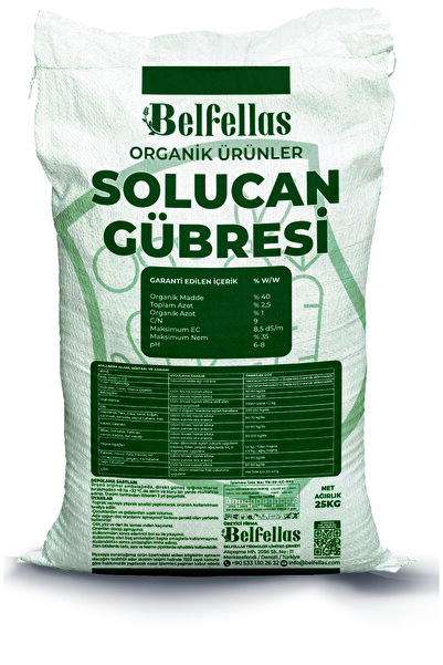 Belfellas Organik 25 Kg Katı Solucan Gübresi