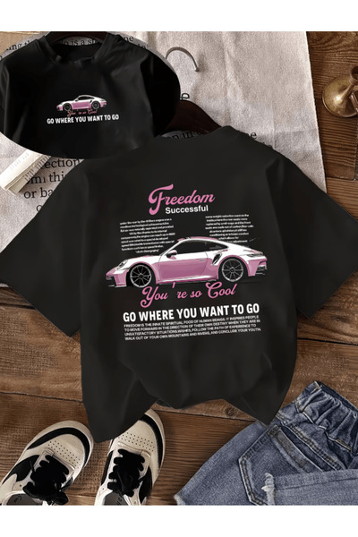 gencerco تي شيرت فريدوم سكسسفلد تشيبت مطبوع بريميوم كبير الحجم