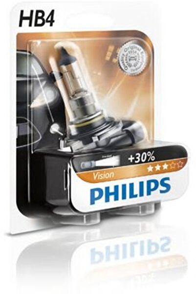 Philips Bec auto cu halogen Vision +30% HB4 55W 12V 9006PRB1