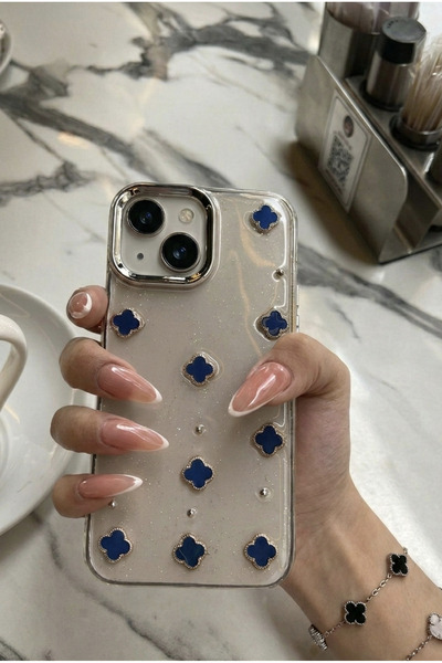 KaffCase 5 ألوان Yonca مرصّع بالأحجار لمّاع حافظة هاتف شفافة متوافقة مع iPhon...