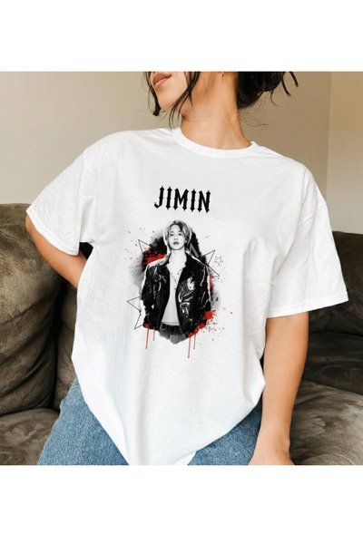 barsdepo Tricou JIMIN cu imprimeu de calitate PREMIUM, unisex pentru copii/ad...