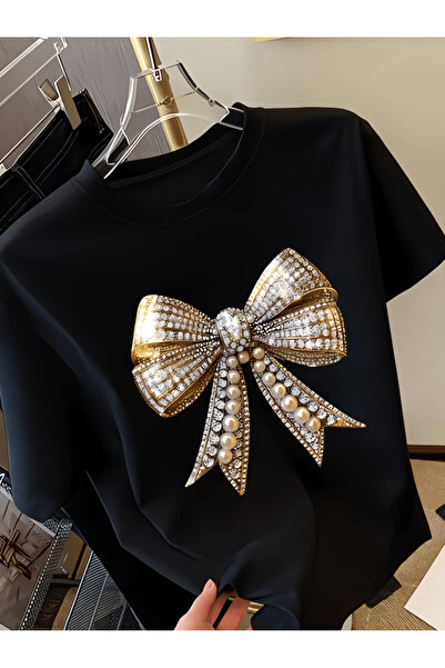 gencerco Ειδικό T-shirt Premium Oversize με στάμπα φιόγκου